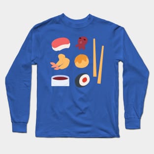 Hand Drawn Japan Food Illustration Long Sleeve T-Shirt